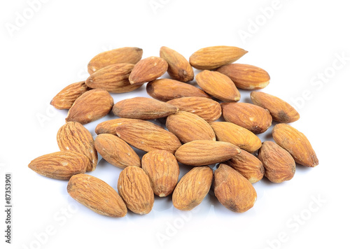 almonds isolated on the white background