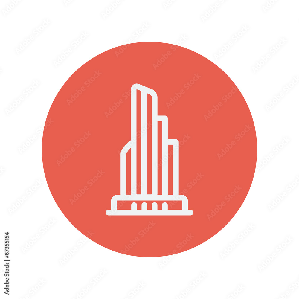 Obraz premium Office building thin line icon