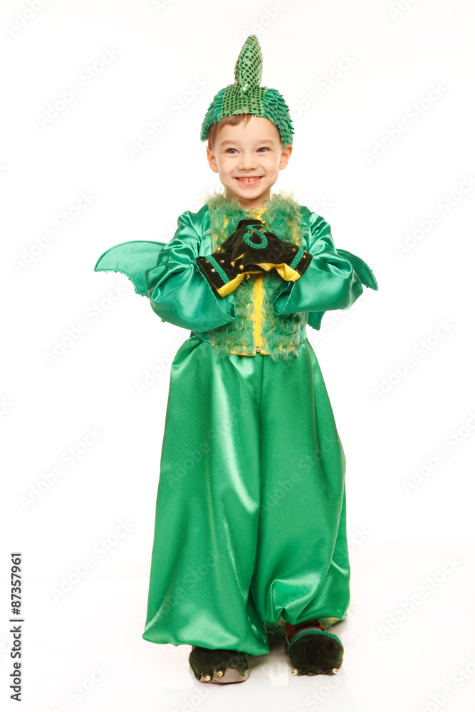 Boy in dragon costume