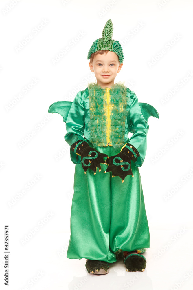 Little boy in dragon costume
