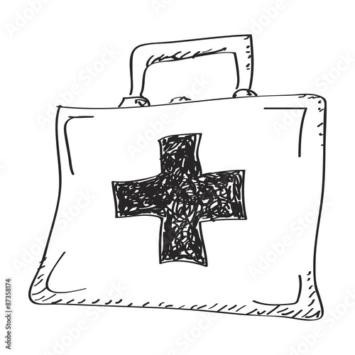 Simple doodle of a first aid box