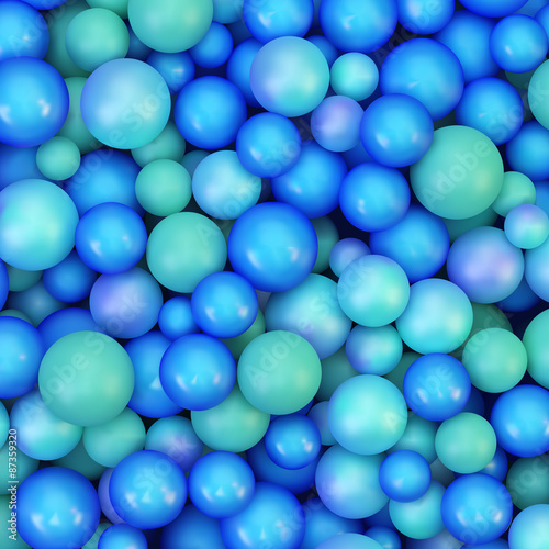 Abstract vector background with various balls. Spheric pattern. 