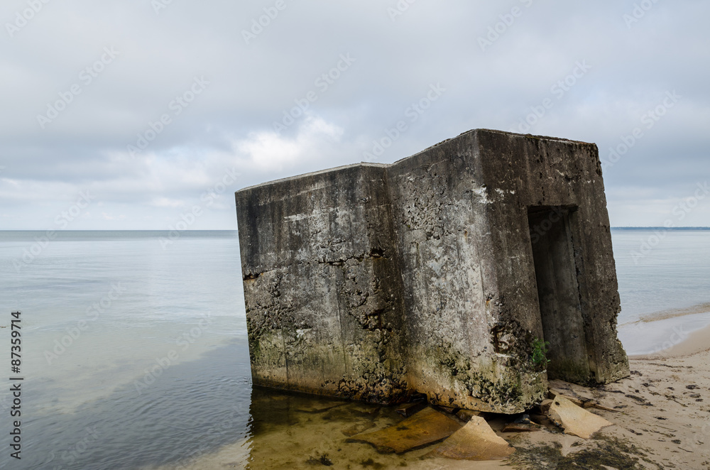abandoned bunker on the beach