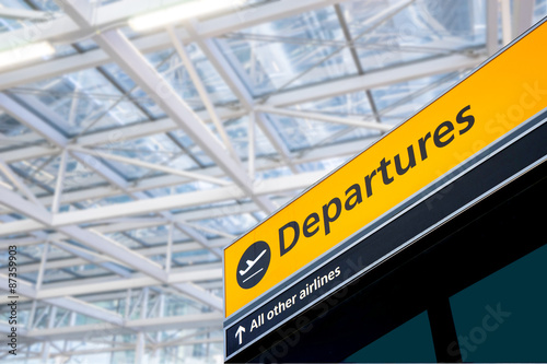 Flight, arrival and departure board at the airport,