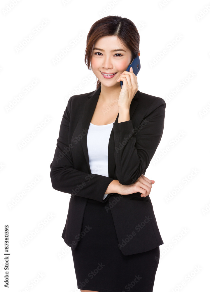 Young businesswoman talk to cellphone Young businesswoman talk to cellphone