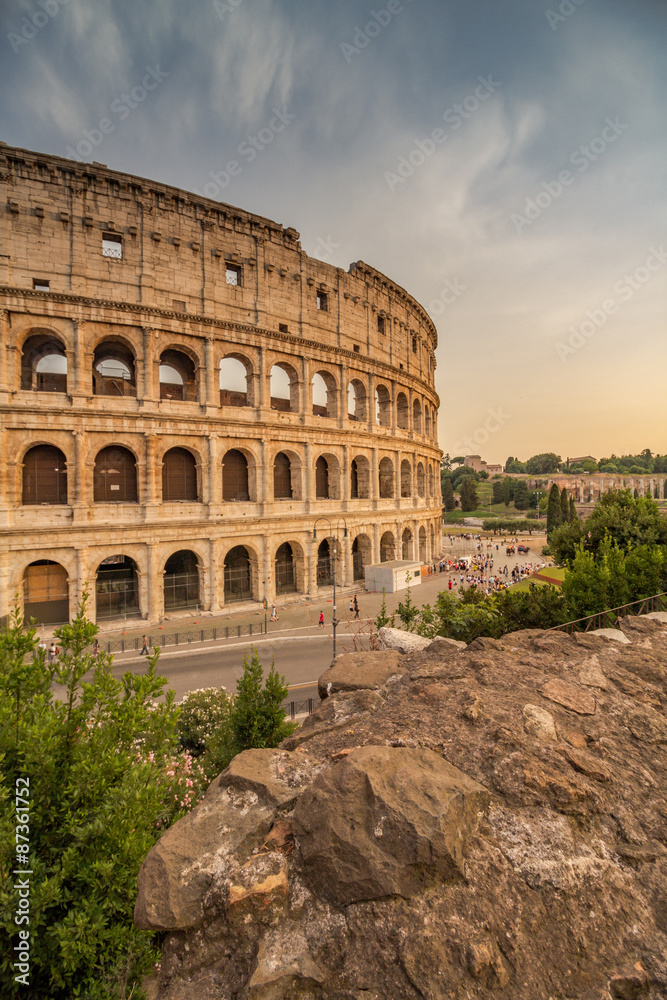 Fototapeta premium Kolosseum im Sonnenuntergang