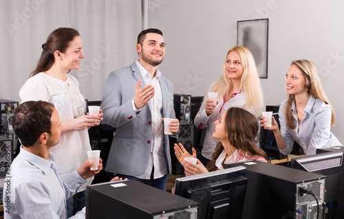 Group of colleagues drinking champagne