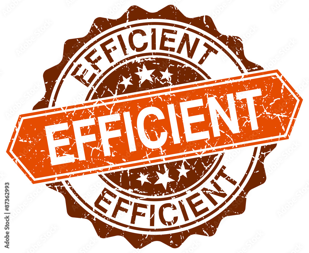 Obraz premium efficient orange round grunge stamp on white