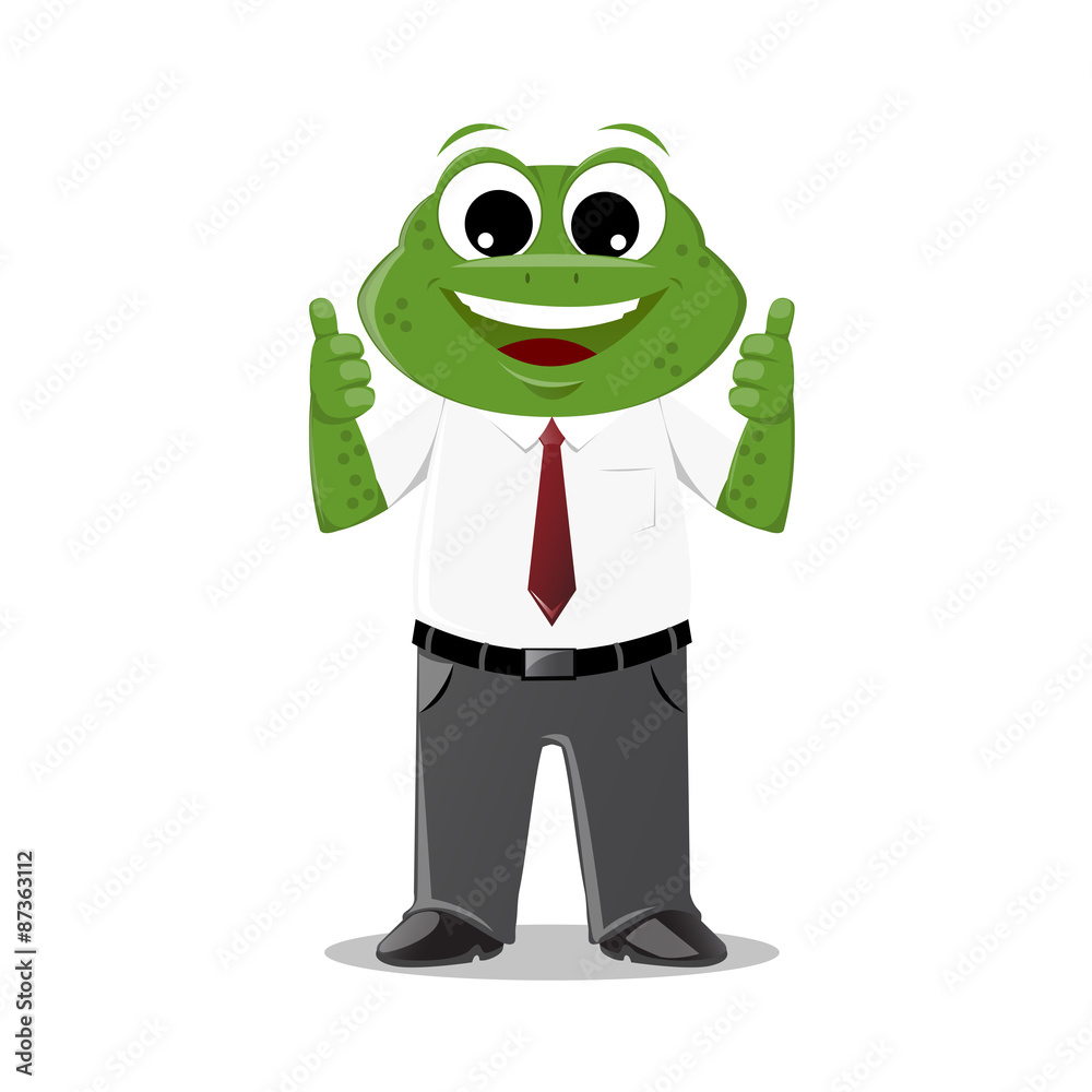 Frog Businessman Two Thumbs Up Frog Businessman Two Thumbs Up