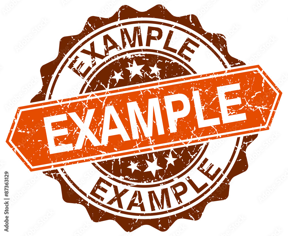 Obraz premium example orange round grunge stamp on white