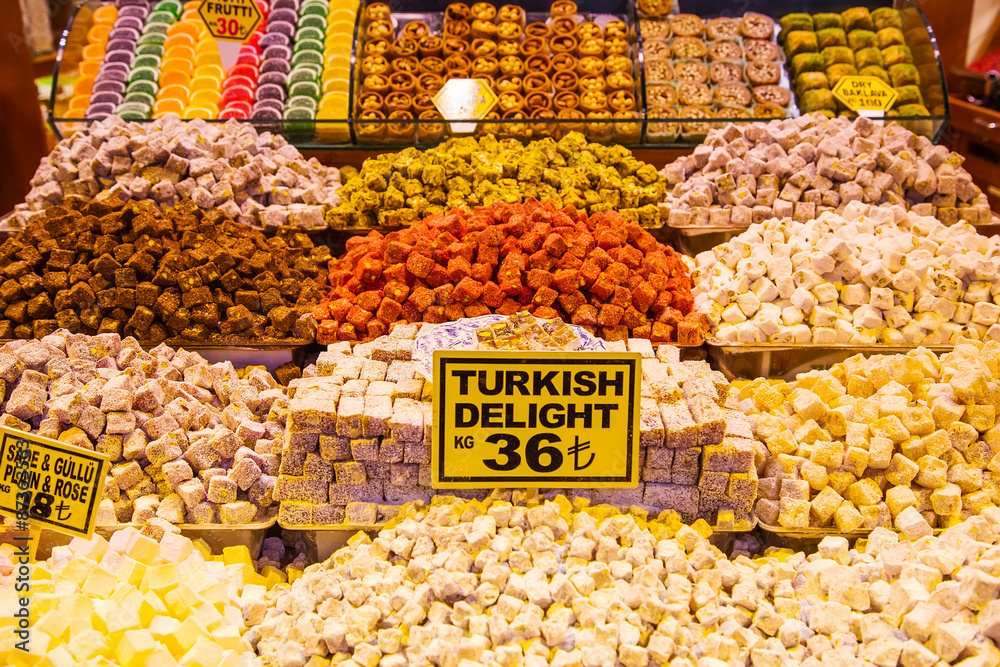 Sale of east sweets, Grand Bazaar, Istanbul