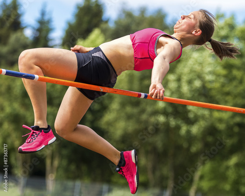 Hochspringerin in der Leichtathletik