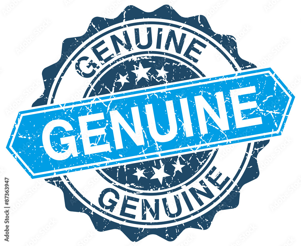 Fototapeta premium genuine blue round grunge stamp on white