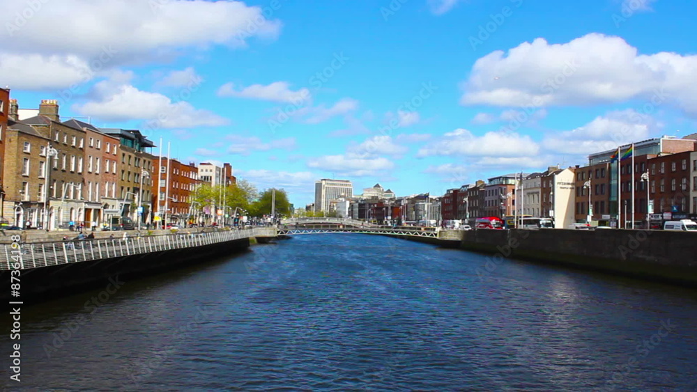 Dublin City and Liffey River, Real Time, Ireland Dublin City and Liffey River, Real Time, Ireland