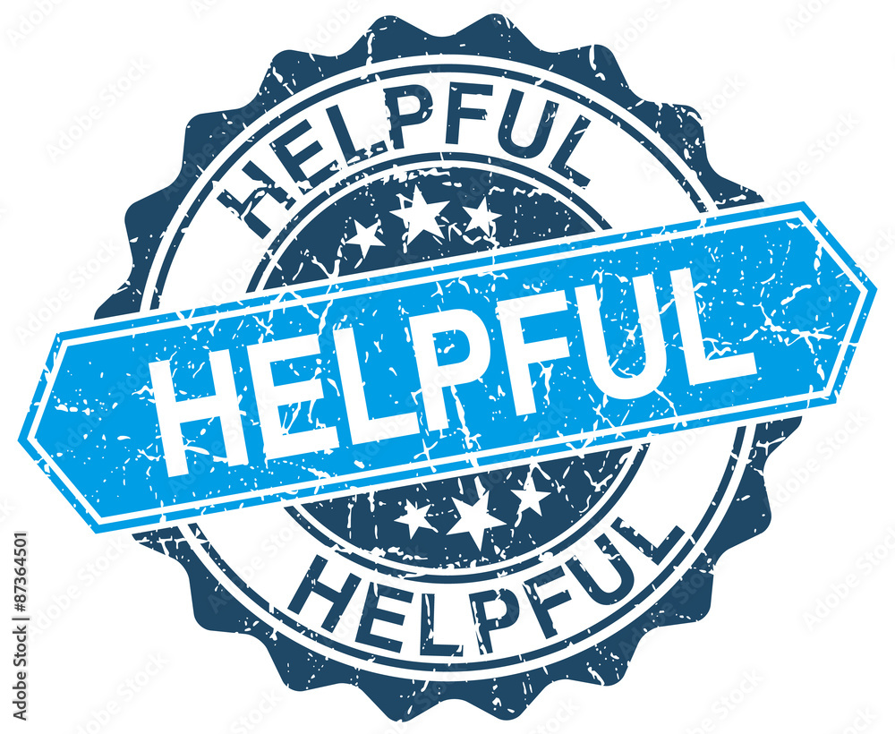 Fototapeta premium helpful blue round grunge stamp on white