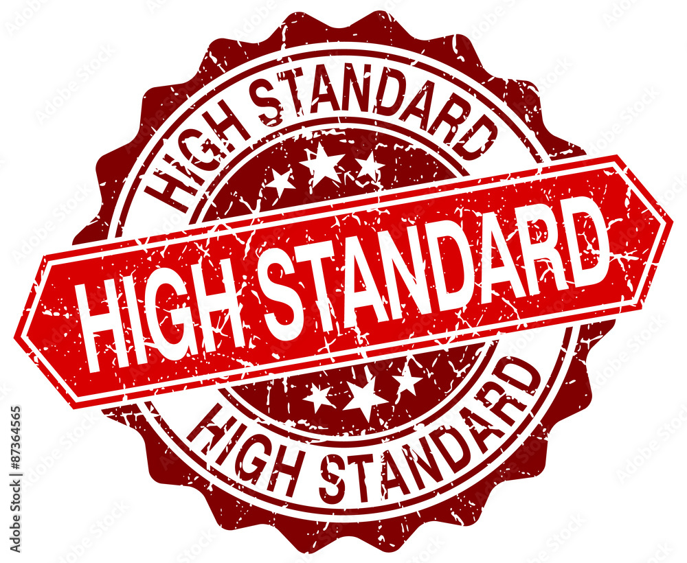 Obraz premium high standard red round grunge stamp on white