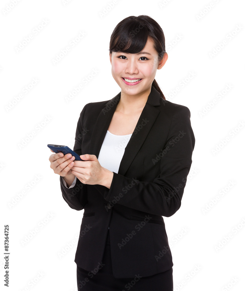 Asian businesswoman use of the cellphone Asian businesswoman use of the cellphone