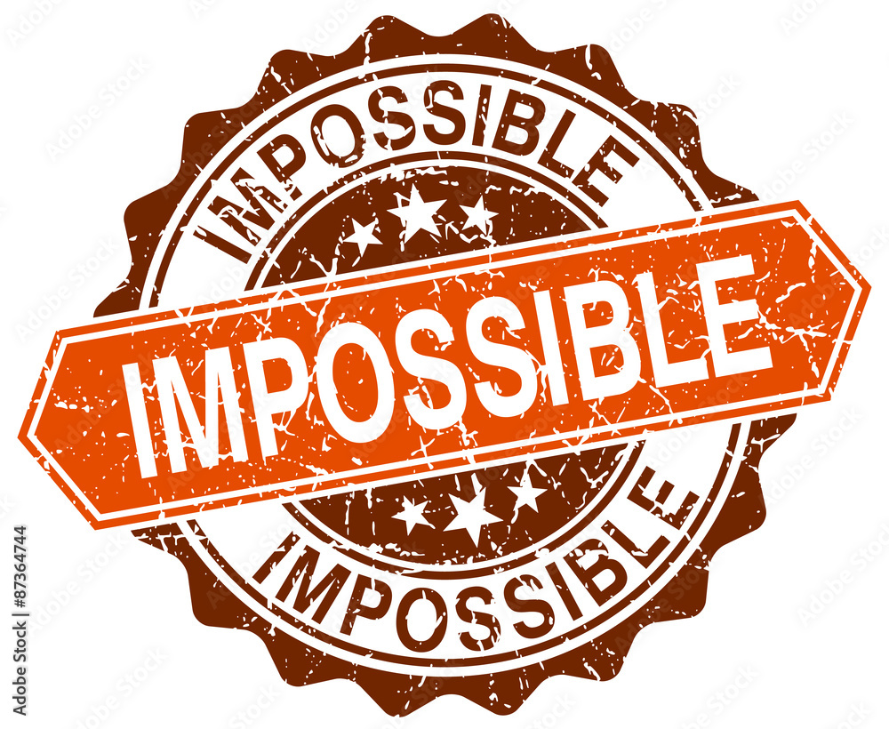 Obraz premium impossible orange round grunge stamp on white
