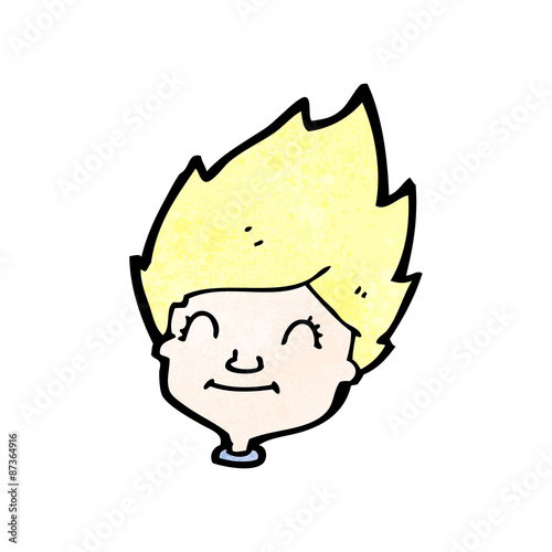 cartoon blond boy's face