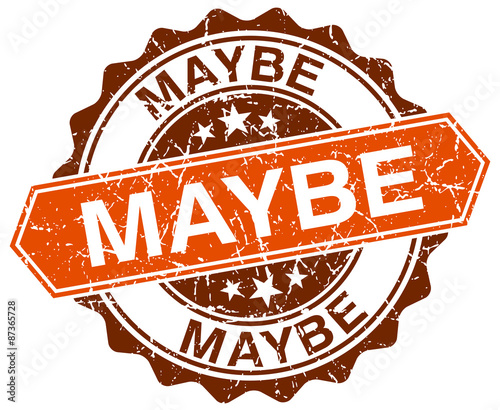 maybe orange round grunge stamp on white