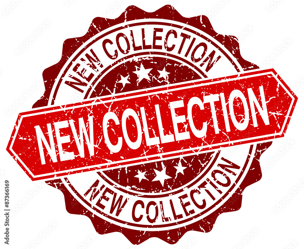 new collection red round grunge stamp on white new collection red round grunge stamp on white