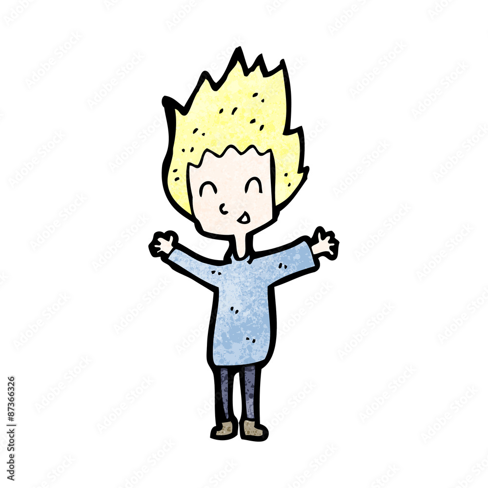 cartoon happy blond boy cartoon happy blond boy