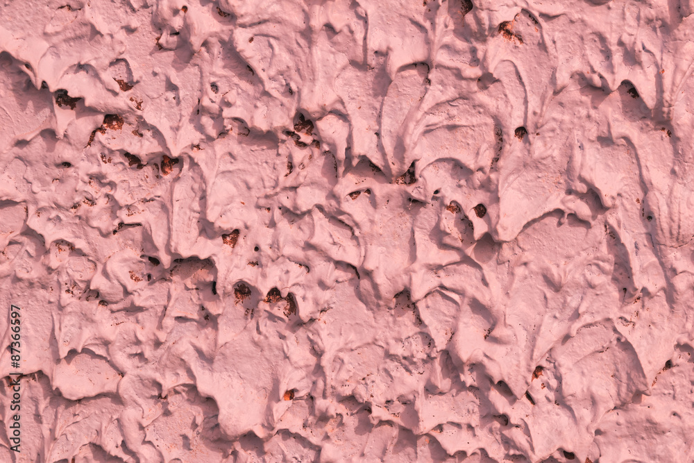 close up crude pink concrete grunge texture background