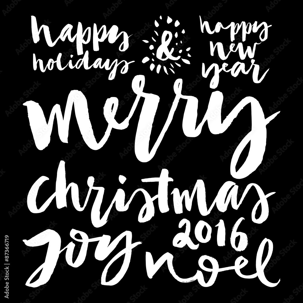 Christmas decoration collection. Set of calligraphic inscription Christmas decoration collection. Set of calligraphic inscription