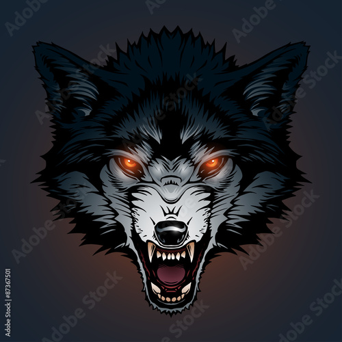 Angry wolf illustration