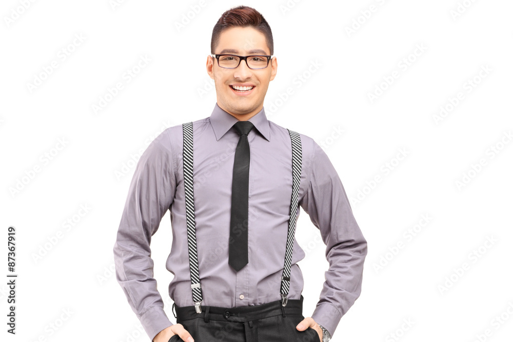 Fototapeta premium Young stylish male posing