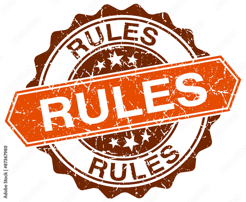 Obraz premium rules orange round grunge stamp on white