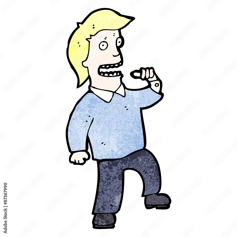 cartoon confident man