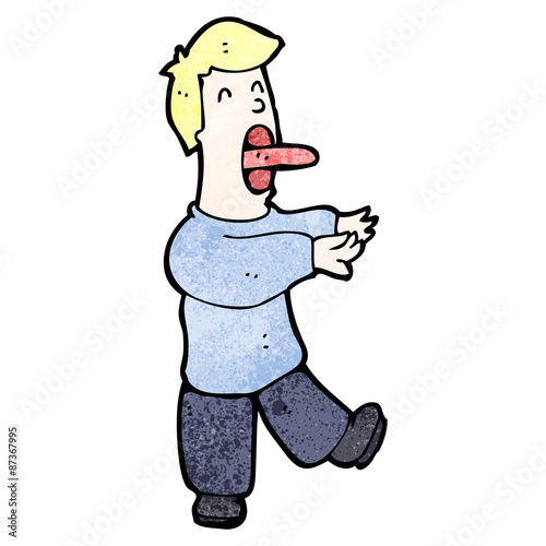 cartoon sleepwalking man