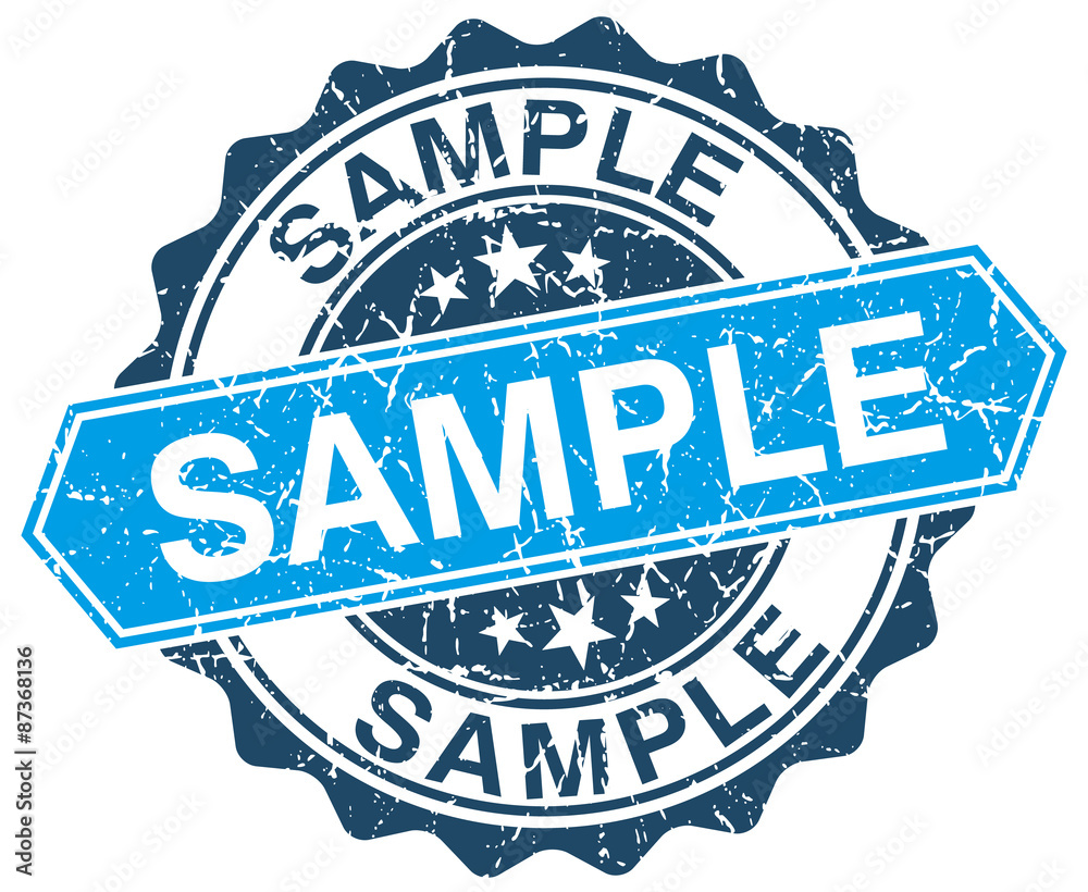 Fototapeta premium sample blue round grunge stamp on white