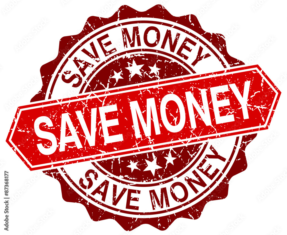 save money red round grunge stamp on white save money red round grunge stamp on white