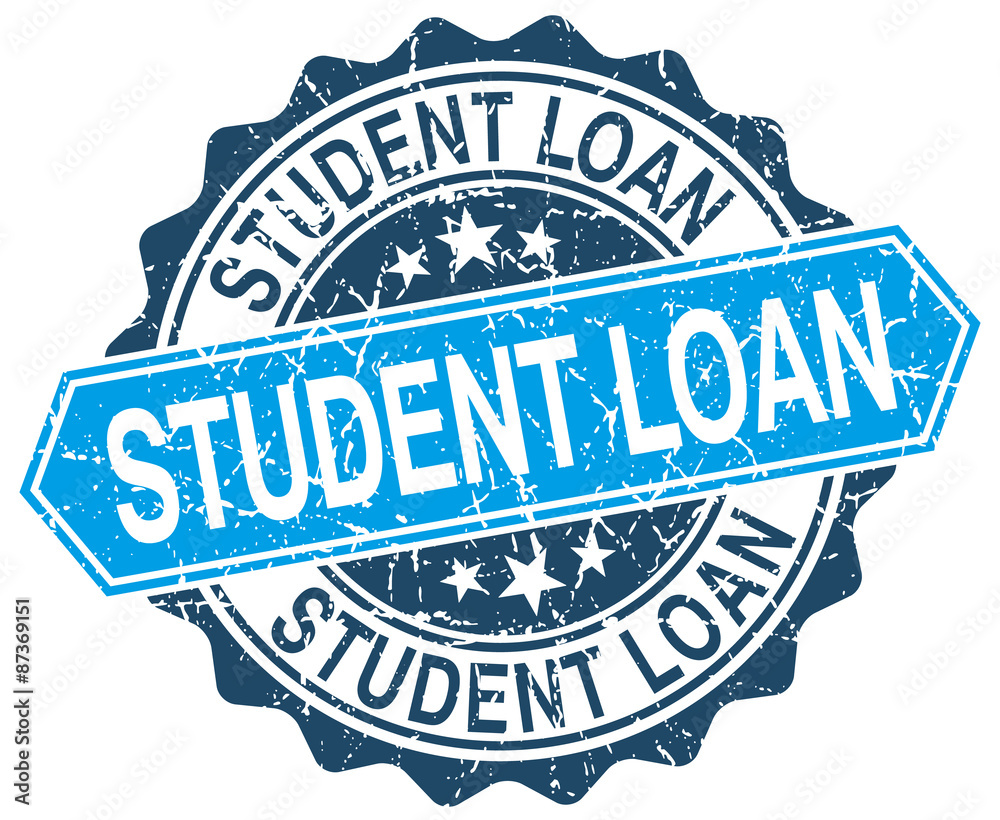 Fototapeta premium student loan blue round grunge stamp on white