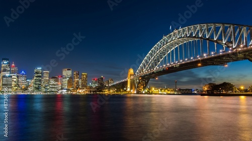 Sydney's opera house and skyline seen from the harbour bridge © shantihesse