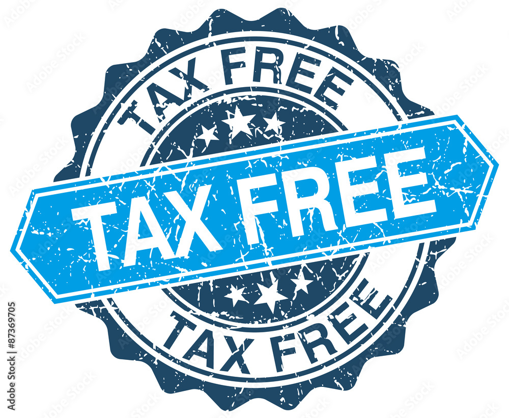Obraz premium tax free blue round grunge stamp on white