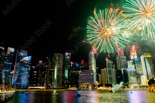 Singapore Cityscape at night   Singapore - 17July 2015