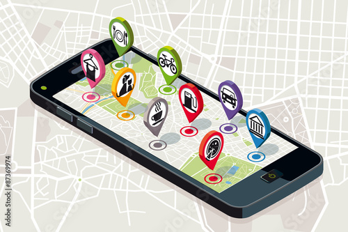 City Map with Services Icons