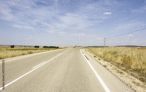 Carretera en Castilla-La Mancha, España