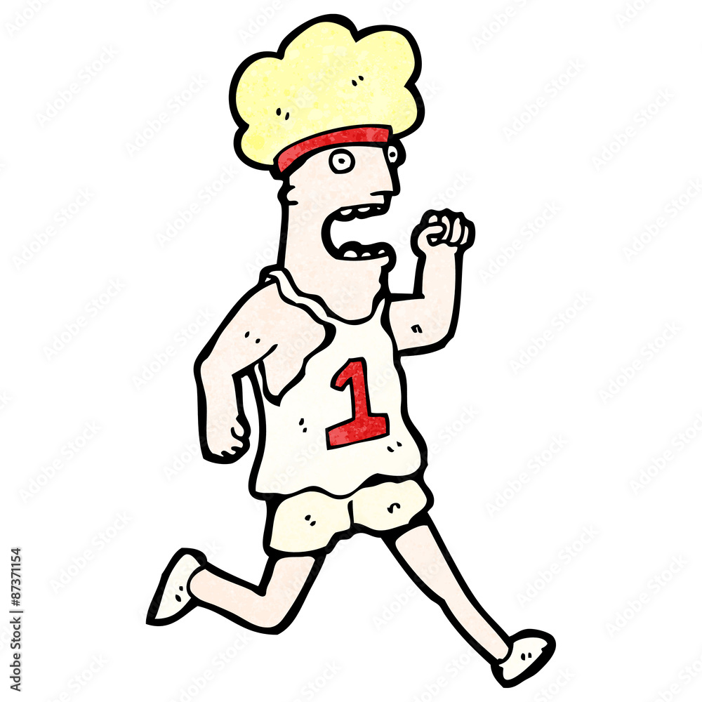 cartoon marathon runner