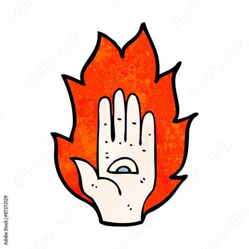 mystic hand symbol cartoon