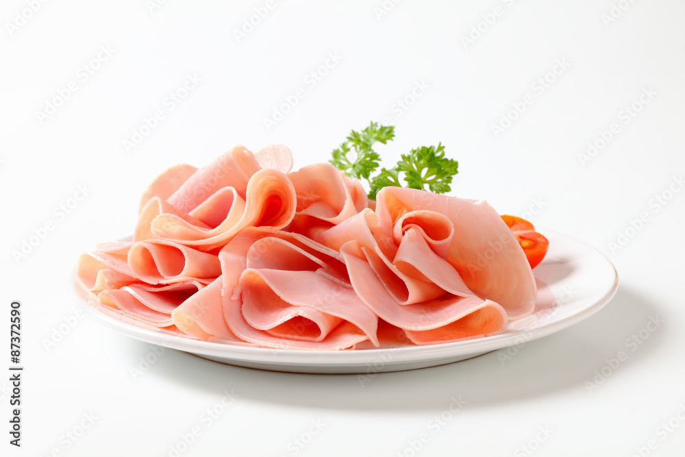 Thinly sliced ham