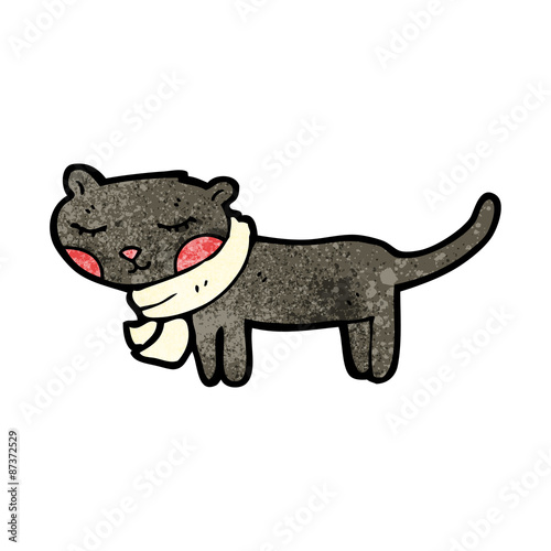 cute black cat cartoon