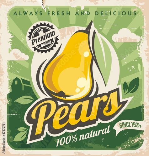 Retro pear poster