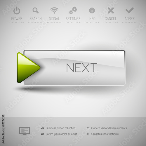 Modern plastic vector button.