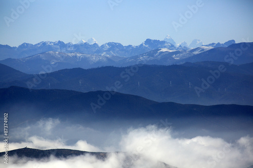 Beautiful Himalayan mountain range in Shangri-La, China