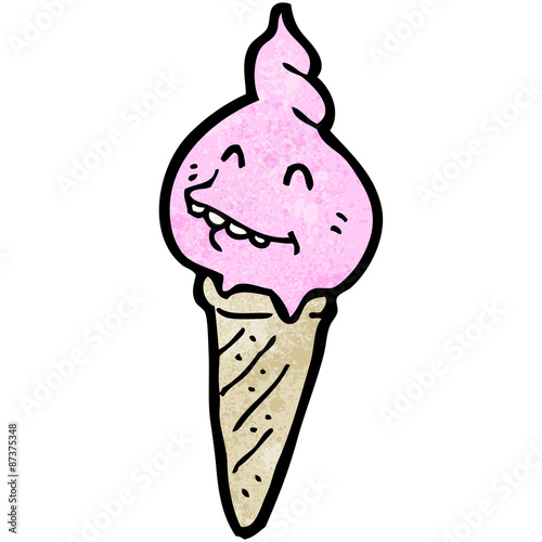 melting ice cream cone cartoon character