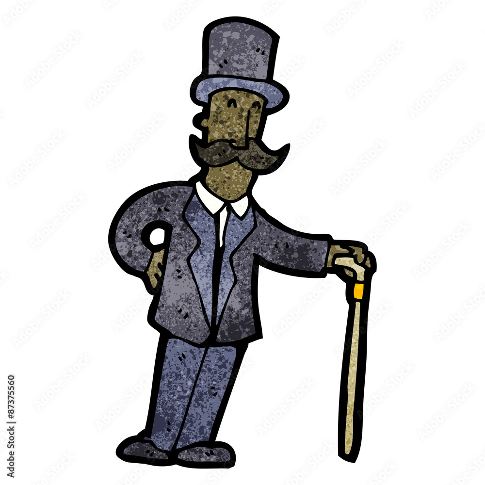 Obraz premium cartoon victorian man